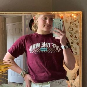 vans off the wall red t-shirt